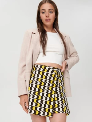 Sinsay - Spódnica mini ze wzorem - brązowy