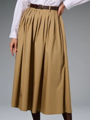 Sinsay - Spódnica z paskiem - beżowy