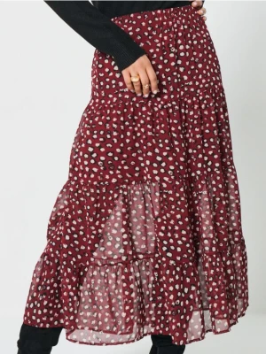 Sinsay - Spódnica ze wzorkiem - bordowy