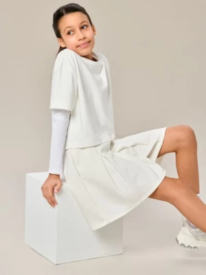 Sinsay - Spódnico-spodenki z domieszką wiskozy Active - kremowy