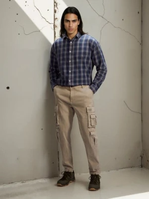 Sinsay - Spodnie cargo - beżowy