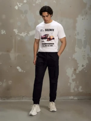 Sinsay - Spodnie cargo jogger - czarny