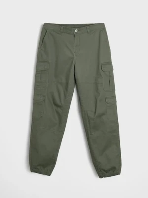 Sinsay - Spodnie cargo jogger - zielony