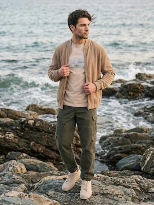 Sinsay - Spodnie cargo jogger - zielony