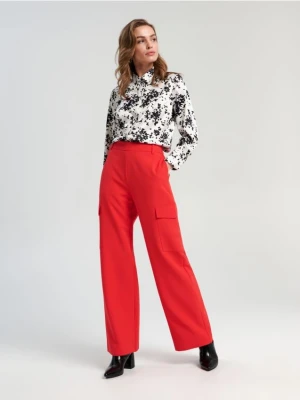 Sinsay - Spodnie cargo - pomarańczowy