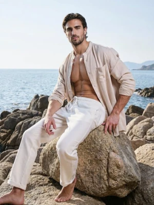 Zdjęcie produktu Sinsay - Spodnie chino jogger - kremowy