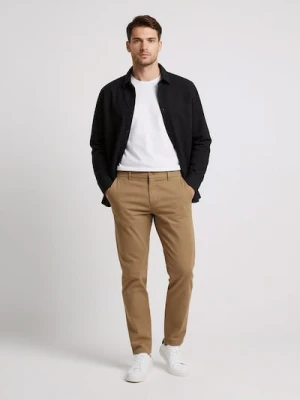 Sinsay - Spodnie chino slim - brązowy