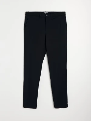 Sinsay - Spodnie chino slim fit z domieszką wiskozy - granatowy