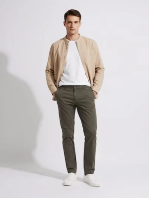 Sinsay - Spodnie chino slim - zielony