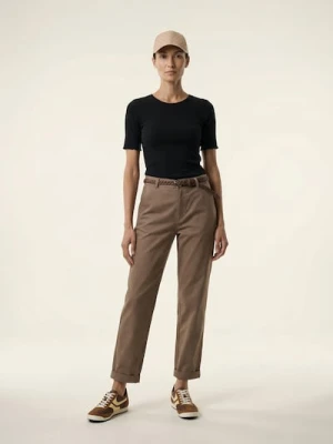 Sinsay - Spodnie chino z paskiem - beżowy