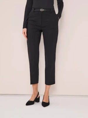 Sinsay - Spodnie chino z paskiem - czarny