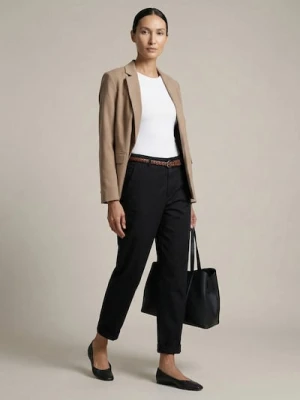 Sinsay - Spodnie chino z paskiem - czarny