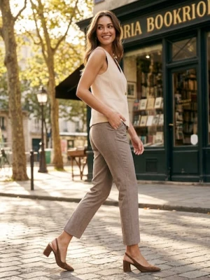 Sinsay - Spodnie cygaretki - beżowy