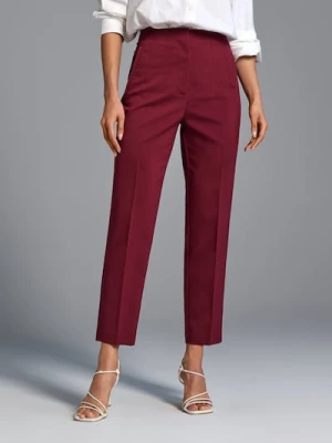 Sinsay - Spodnie cygaretki - bordowy