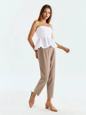 Sinsay - Spodnie cygaretki - brązowy