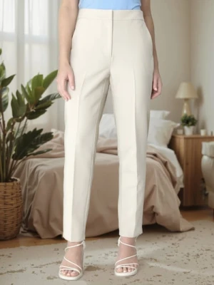 Sinsay - Spodnie cygaretki - kremowy