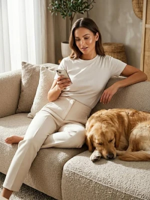 Sinsay - Spodnie cygaretki - kremowy