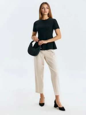 Sinsay - Spodnie cygaretki - kremowy