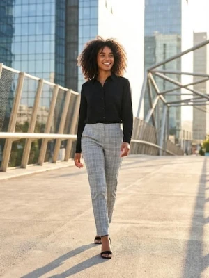 Sinsay - Spodnie cygaretki w kratkę - wielobarwny