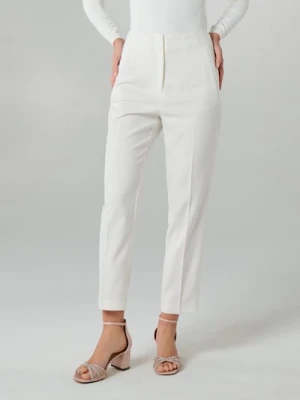 Sinsay - Spodnie cygaretki z domieszką wiskozy - biały