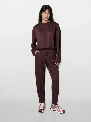 Sinsay - Spodnie cygaretki z dzianiny scuba - brązowy