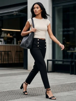 Sinsay - Spodnie - czarny