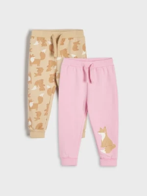 Sinsay - Spodnie dresowe 2 pack - beżowy