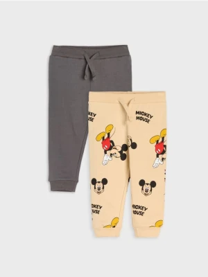 Sinsay - Spodnie dresowe 2 pack Mickey Mouse - beżowy