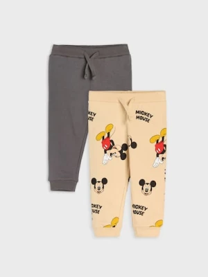 Sinsay - Spodnie dresowe 2 pack Mickey Mouse - beżowy