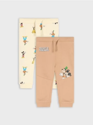 Sinsay - Spodnie dresowe 2 pack Mickey Mouse - brązowy