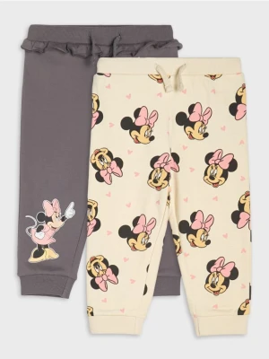 Sinsay - Spodnie dresowe 2 pack Minnie Mouse - kremowy