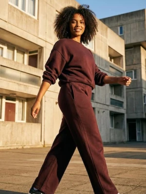 Sinsay - Spodnie dresowe barrel - bordowy