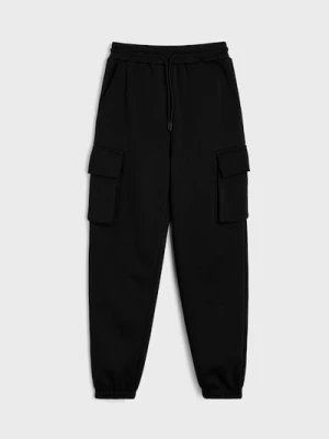 Sinsay - Spodnie dresowe cargo jogger - czarny