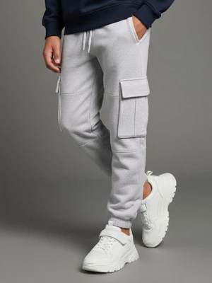 Sinsay - Spodnie dresowe cargo loose - szary