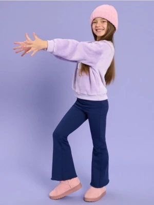 Sinsay - Spodnie dresowe flare - granatowy