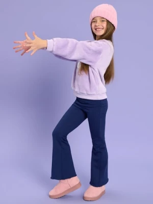 Sinsay - Spodnie dresowe flare - granatowy