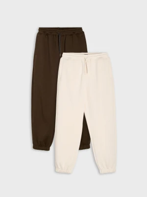 Sinsay - Spodnie dresowe jogger 2 pack - beżowy
