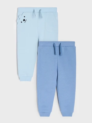 Sinsay - Spodnie dresowe jogger 2 pack - błękitny