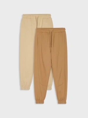 Sinsay - Spodnie dresowe jogger 2 pack - brązowy