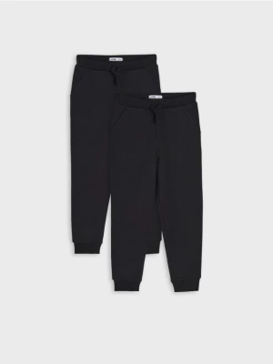 Sinsay - Spodnie dresowe jogger 2 pack - czarny