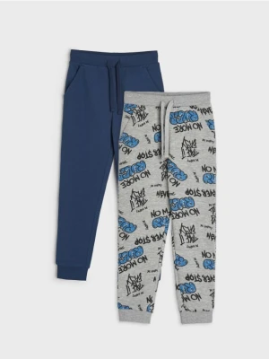 Sinsay - Spodnie dresowe jogger 2 pack - granatowy