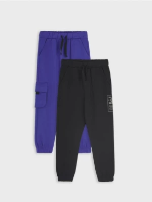 Sinsay - Spodnie dresowe jogger 2 pack - niebieski