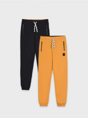 Sinsay - Spodnie dresowe jogger 2 pack - żółty