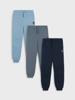Sinsay - Spodnie dresowe jogger 3 pack - błękitny