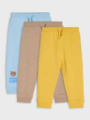 Sinsay - Spodnie dresowe jogger 3 pack - błękitny