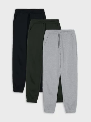 Sinsay - Spodnie dresowe jogger 3 pack - czarny