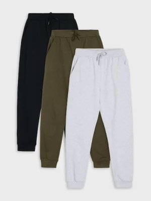 Sinsay - Spodnie dresowe jogger 3 pack - czarny