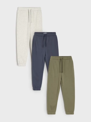 Sinsay - Spodnie dresowe jogger 3 pack - khaki