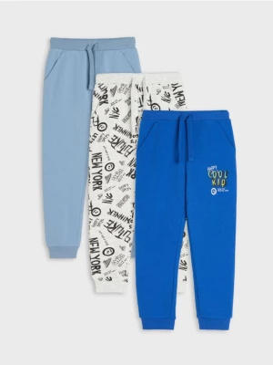 Sinsay - Spodnie dresowe jogger 3 pack - niebieski