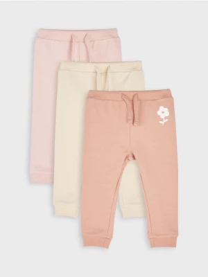 Sinsay - Spodnie dresowe jogger 3 pack - różowy